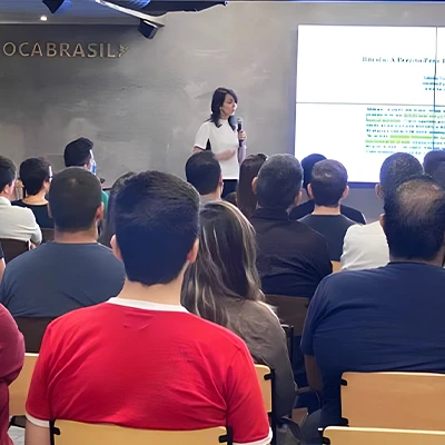 Participantes em um encontro da comunidade Bitups